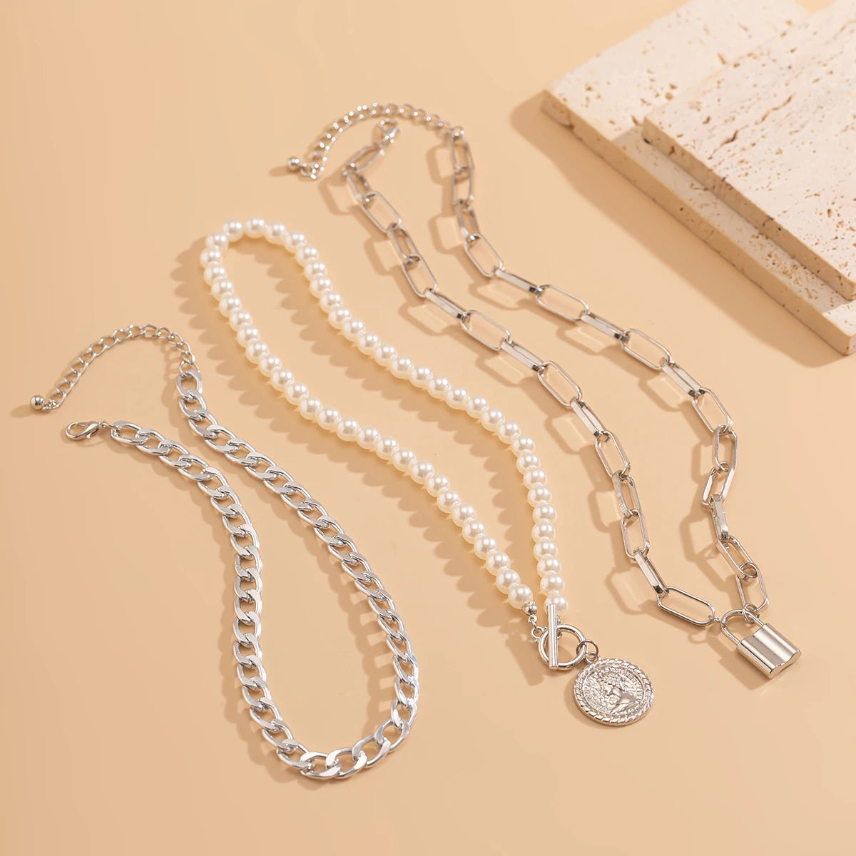 Multilayer Cuban Chunky Chain Necklace