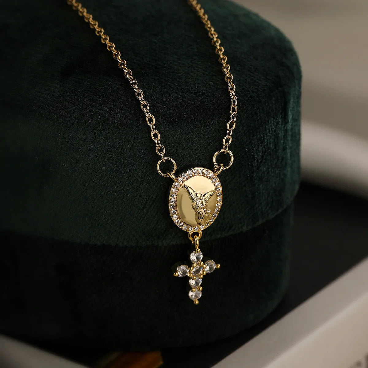 Zircon Cross Pendant Necklace