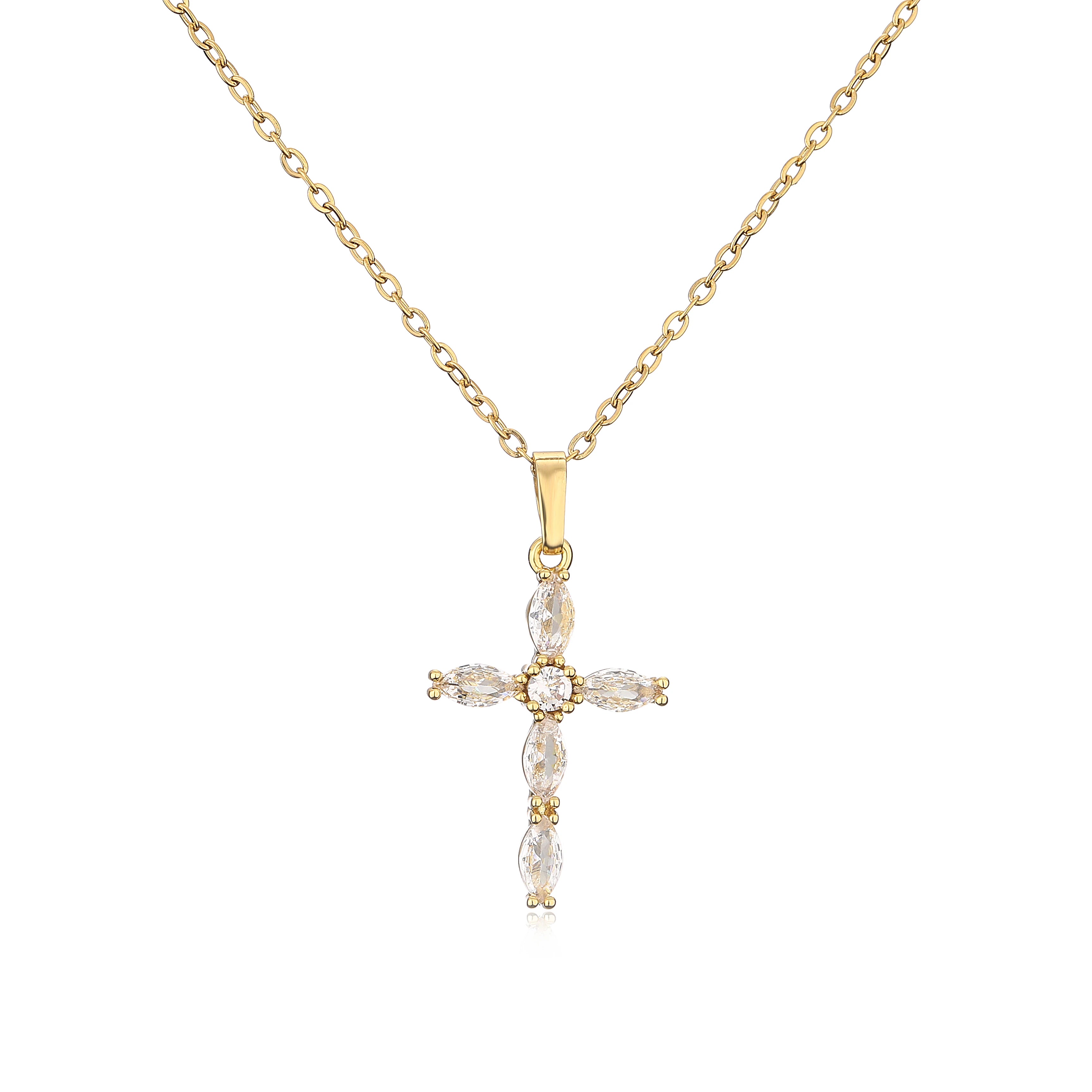 Zircon Necklace Pendant Cross