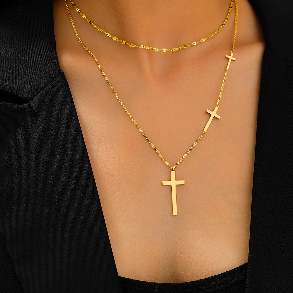 Stainless Steel Necklaces Cross Pendant