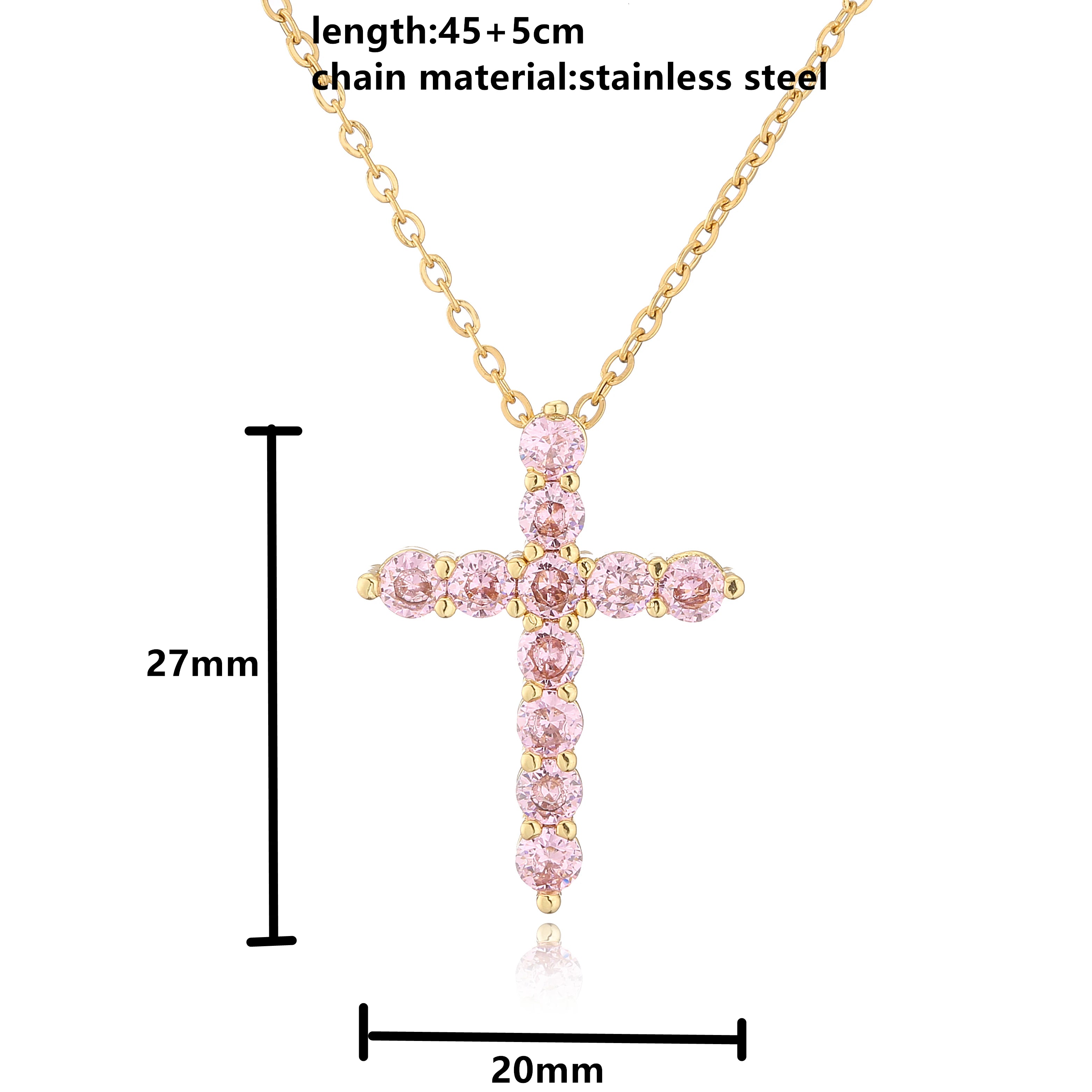 Zircon Necklace Pendant Cross