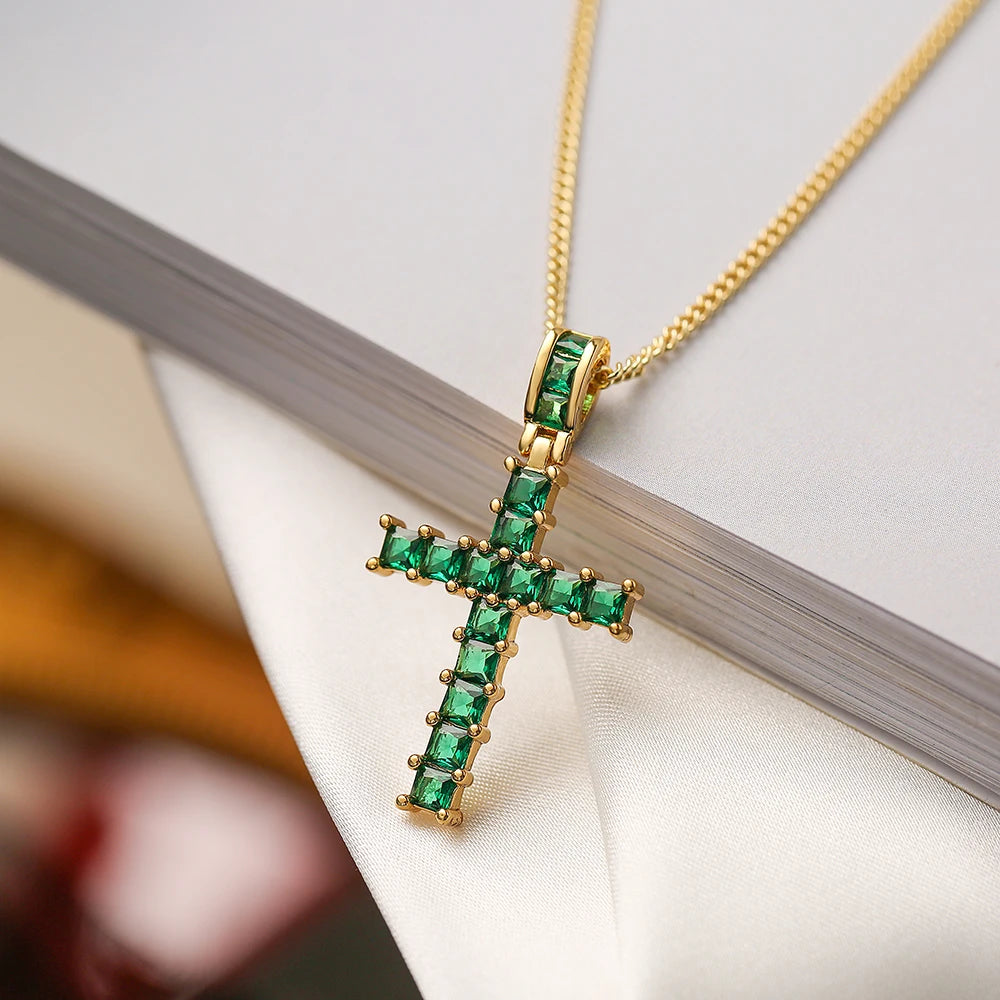 Cubic Zirconia Cross Pendants