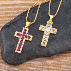 Multicolor Cross Pendant Necklace