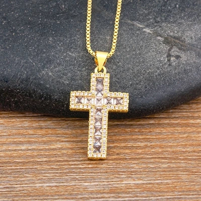 Multicolor Cross Pendant Necklace