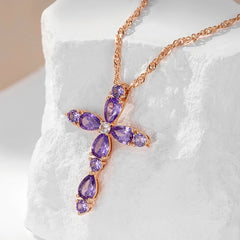 Zircon Cross Pendant Necklace