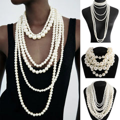 Multi-layer Faux Pearl Necklace