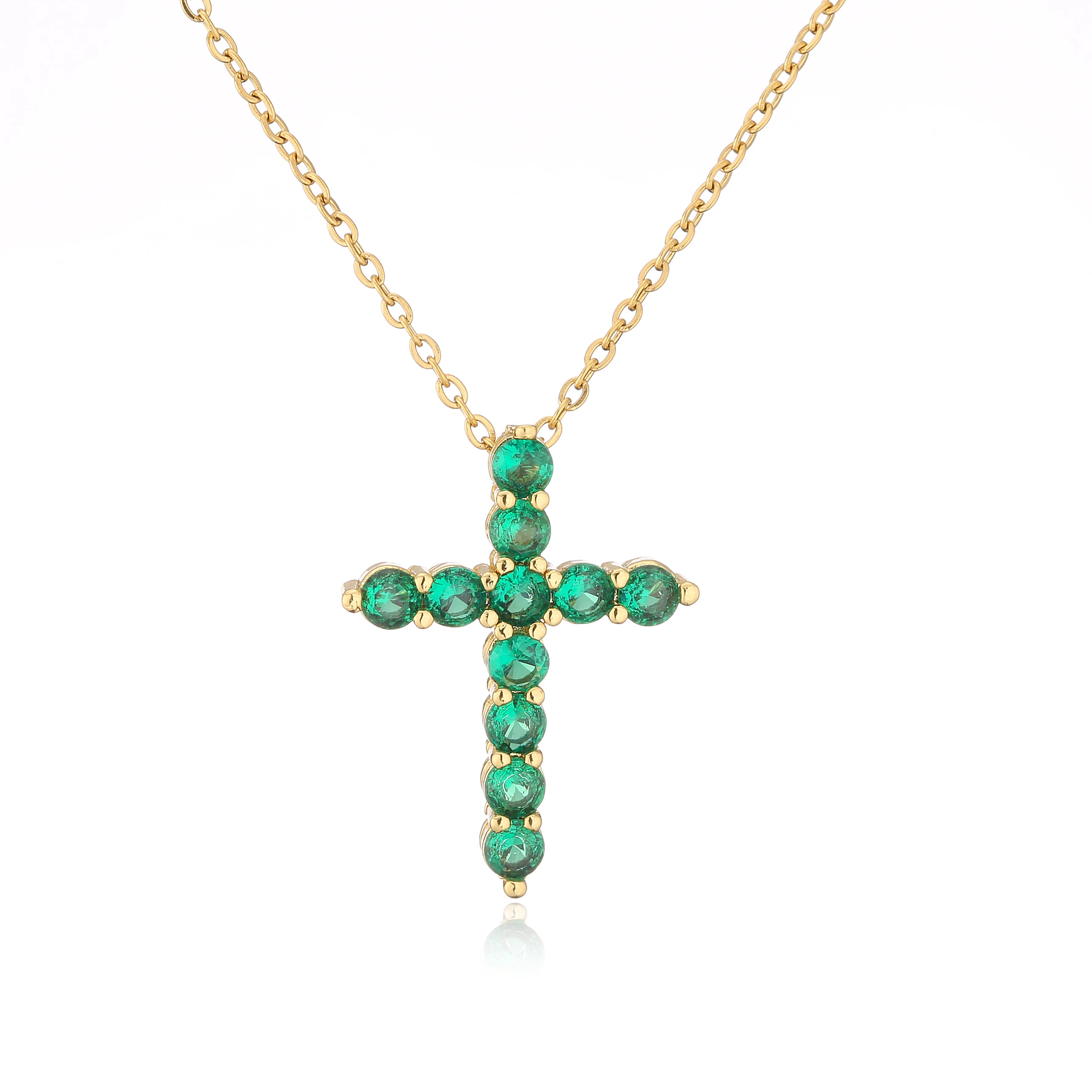 Zircon Necklace Pendant Cross