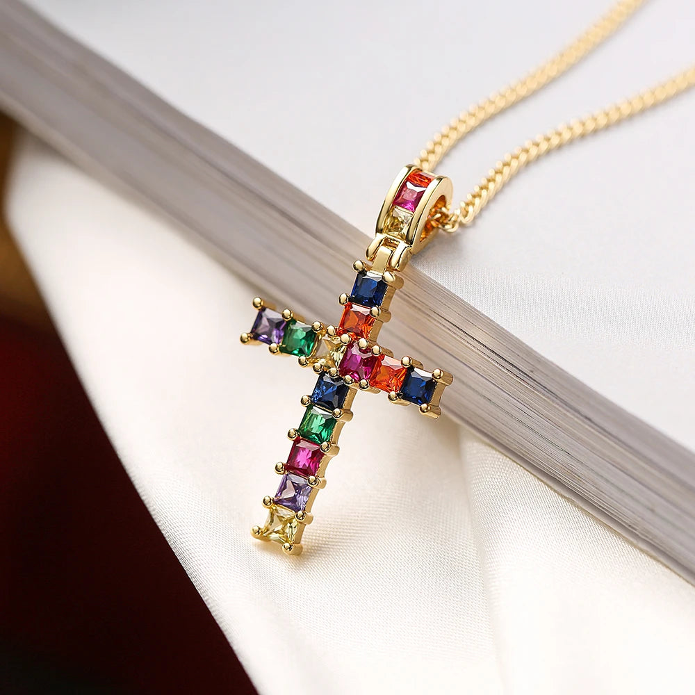 Cubic Zirconia Cross Pendants