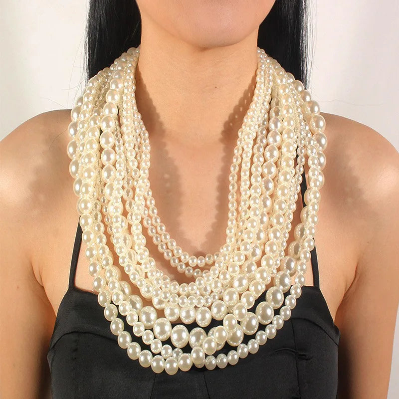 Multi-layer Faux Pearl Necklace