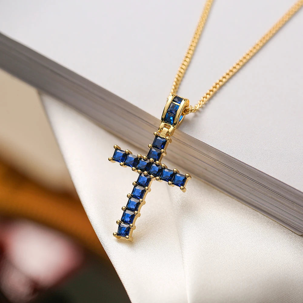 Cubic Zirconia Cross Pendants