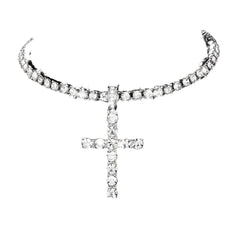 Iced Out Cross Pendant Necklace