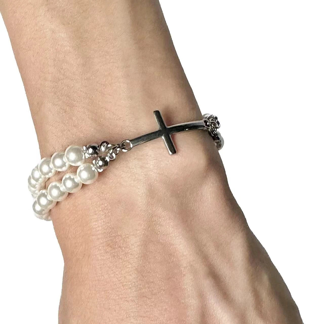 Pearl Cross Pendant Necklace