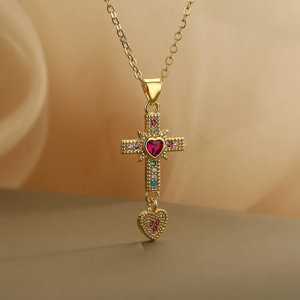 Eagle Heart Cross Pendant