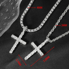 Iced Out Cross Pendant Necklace