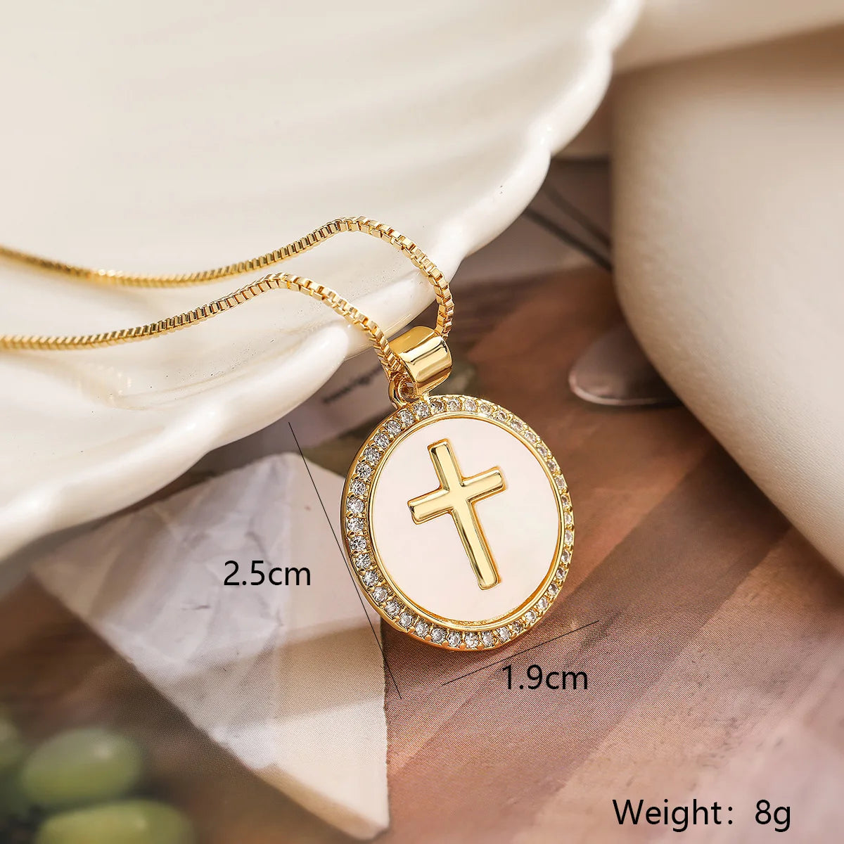 Zircon Cross Pendant Necklace