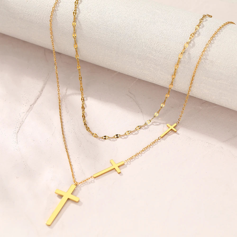 Stainless Steel Necklaces Cross Pendant