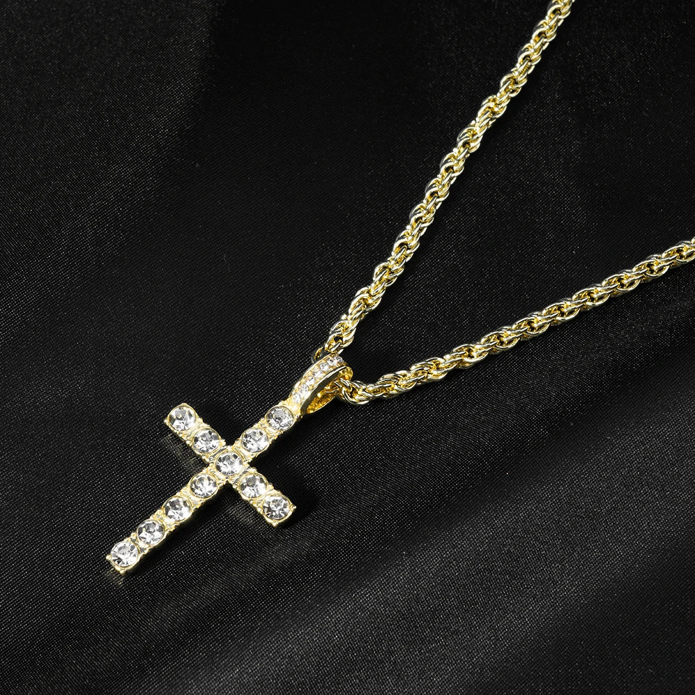 Iced Out Cross Pendant Necklace