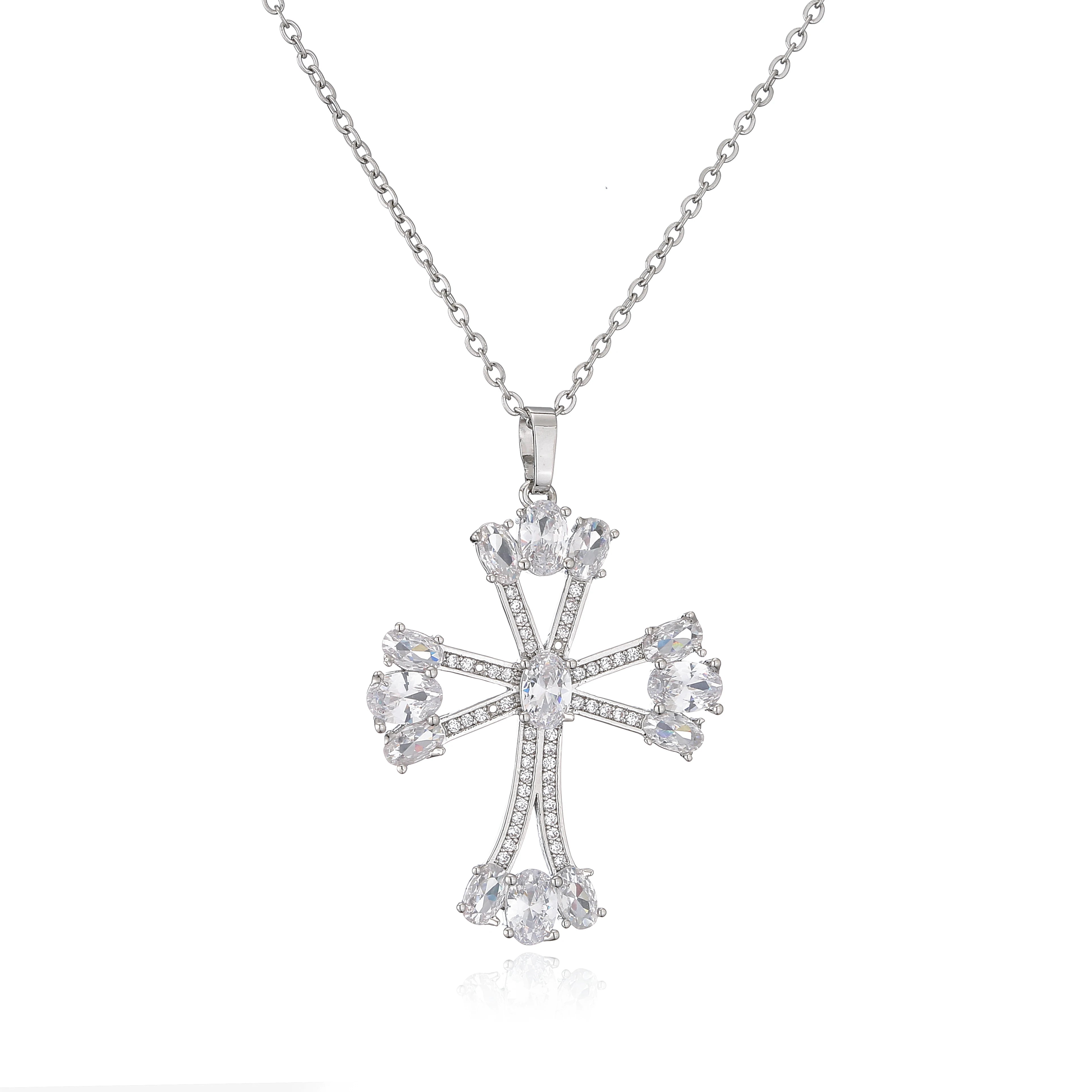 Zircon Necklace Pendant Cross