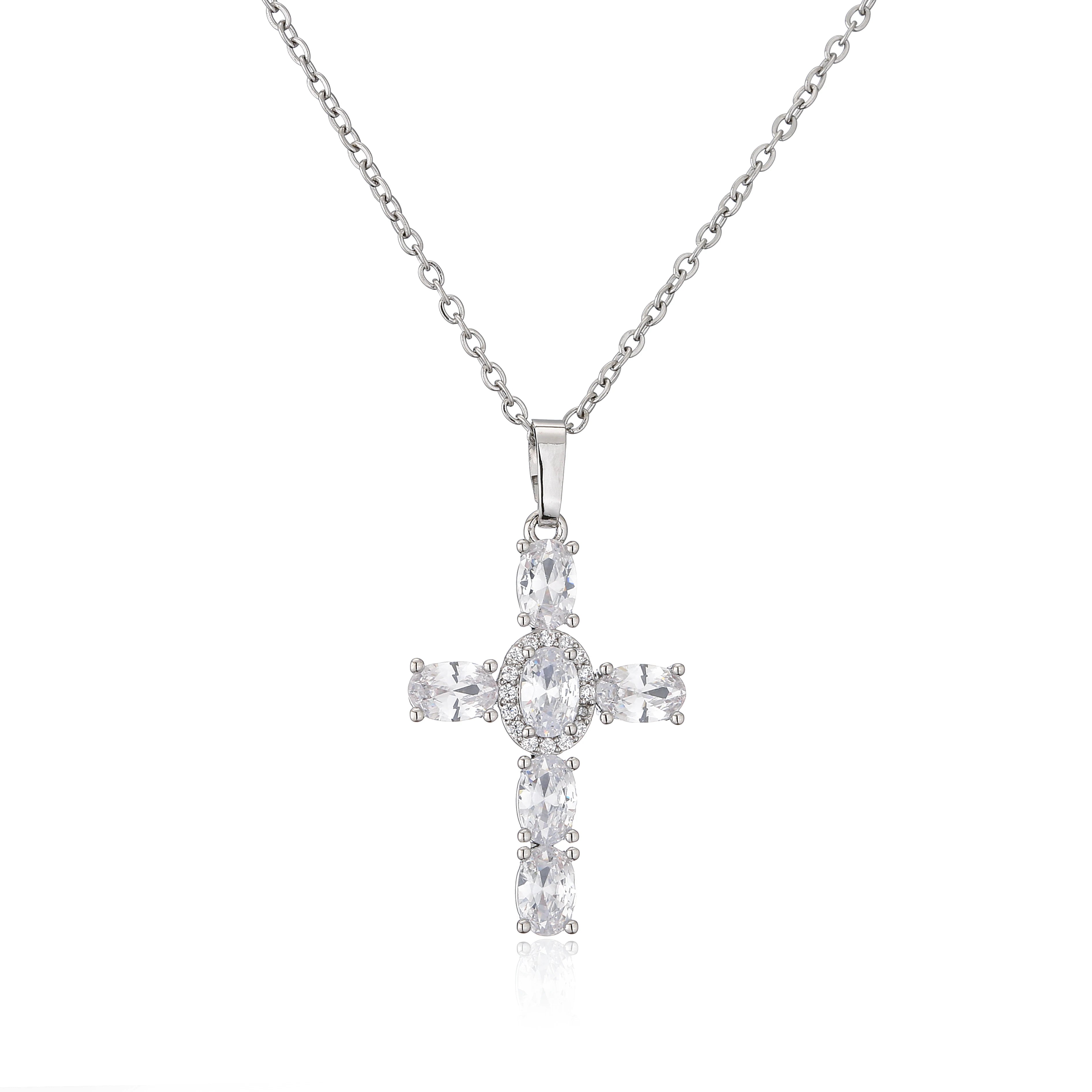 Zircon Necklace Pendant Cross