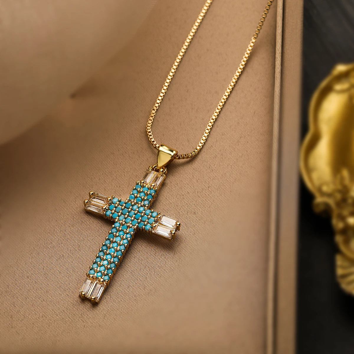 Cubic Zirconia Cross Necklaces