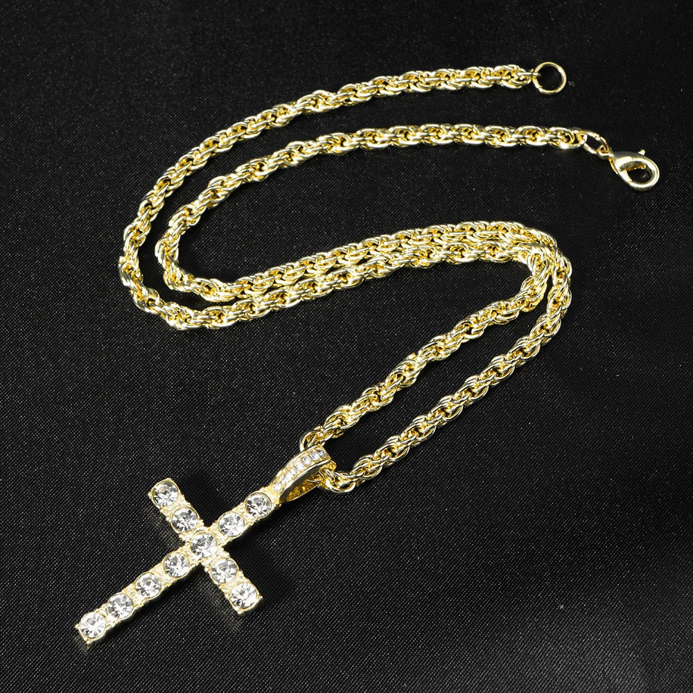 Iced Out Cross Pendant Necklace