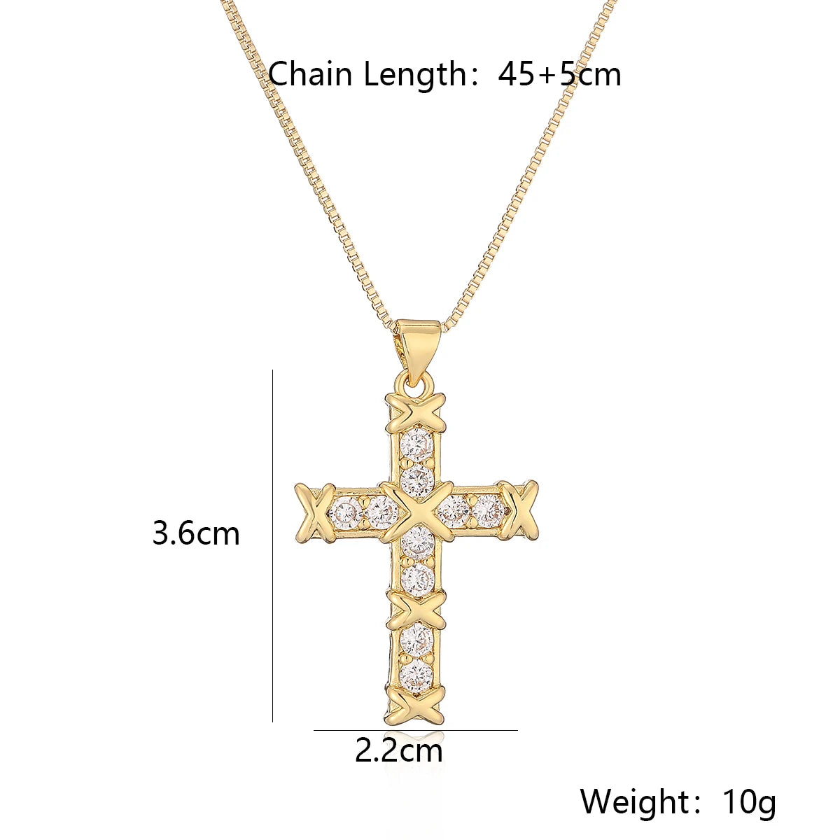 Zircon Cross Pendant Necklace