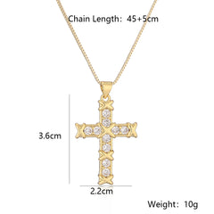 Zircon Cross Pendant Necklace