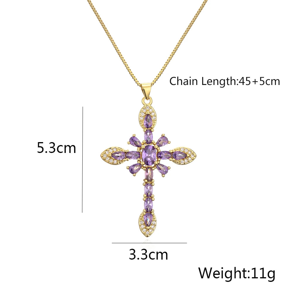 Cubic Zirconia Cross Necklaces