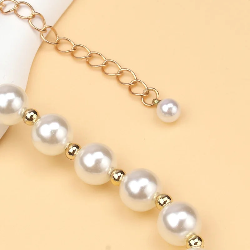 Imitation Pearl Cross Necklace