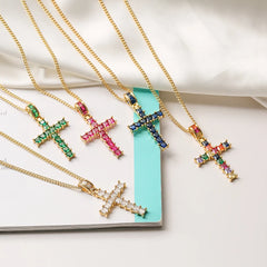 Cubic Zirconia Cross Pendants