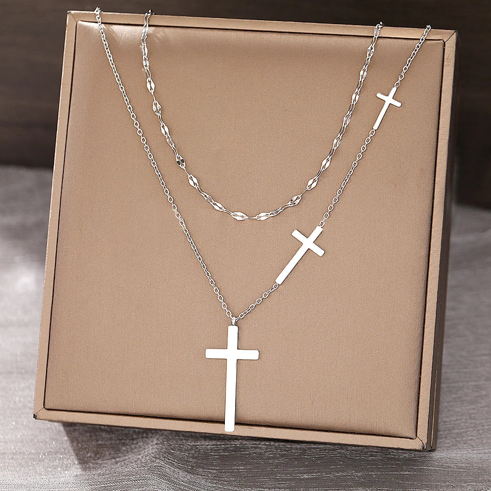 Stainless Steel Necklaces Cross Pendant