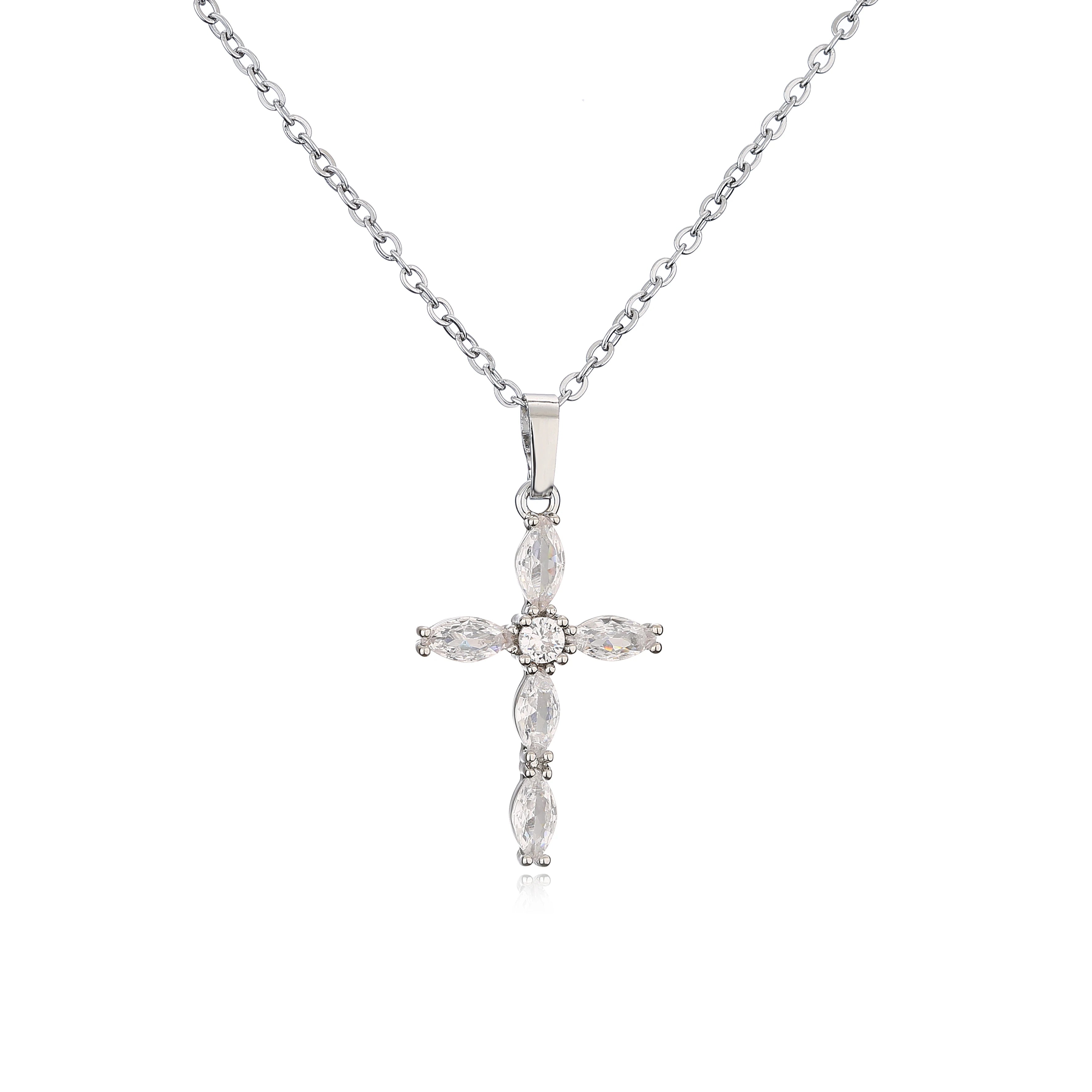 Zircon Necklace Pendant Cross