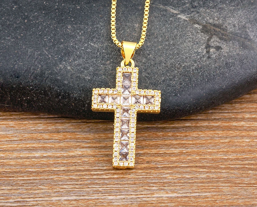 Multicolor Cross Pendant Necklace