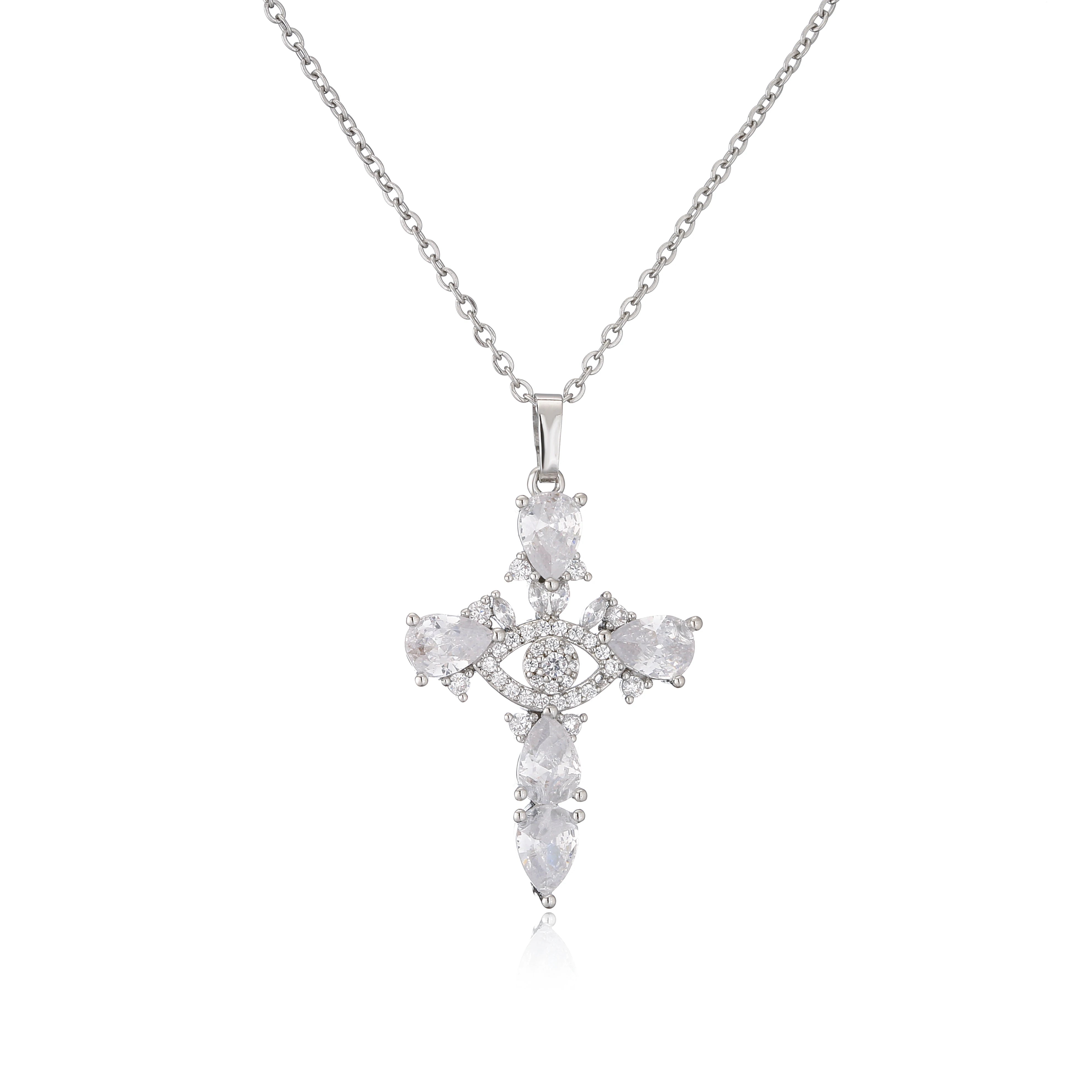 Zircon Necklace Pendant Cross