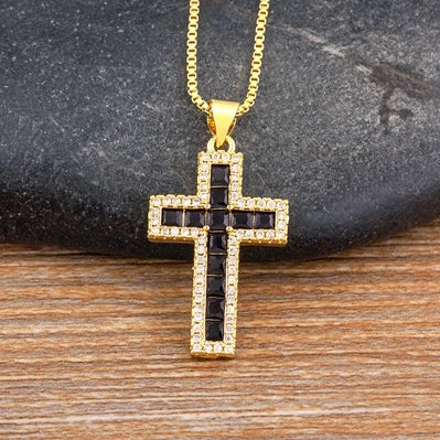 Multicolor Cross Pendant Necklace