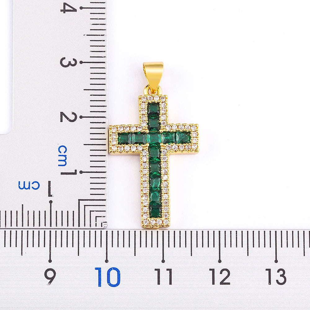 Multicolor Cross Pendant Necklace