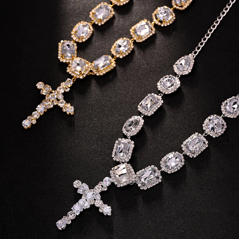 Cross Pendant Choker Necklace