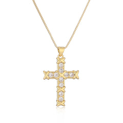 Zircon Cross Pendant Necklace