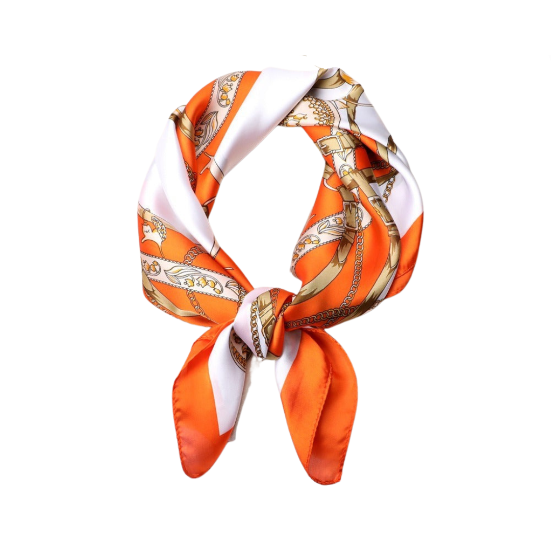 Chain Silk Satin Square Scarf