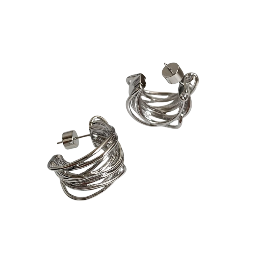 Chic Multi Wire Metal Hoop Earrings