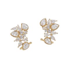 Zirconia Crystal Flower Earrings