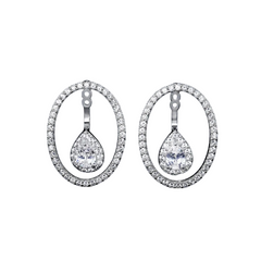 Round Zircon Water Drop Earrings