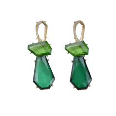 Multilayer Geometric Resin Drop Earrings