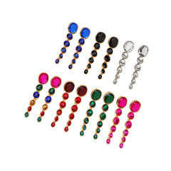 Multicolor Oval Drop Earrings