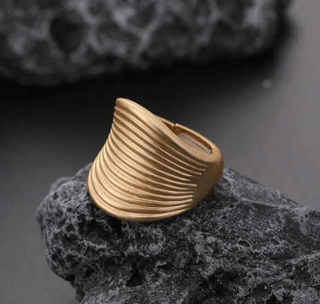 Assorted Matte Gold Adjustable Rings - Kelly Obi New York