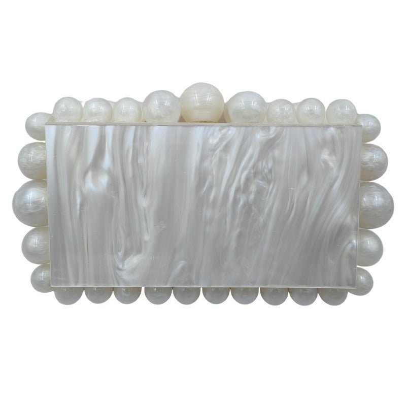 Beaded Acrylic Hard Clutch Bag - Kelly Obi New York