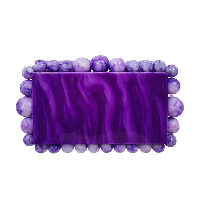 Beaded Acrylic Hard Clutch Bag - Kelly Obi New York