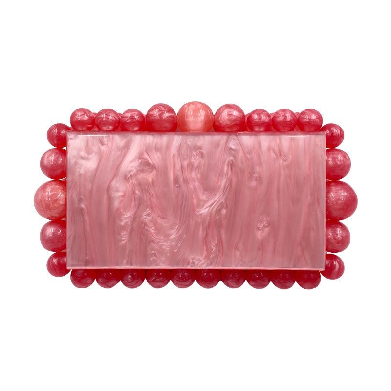 Beaded Acrylic Hard Clutch Bag - Kelly Obi New York