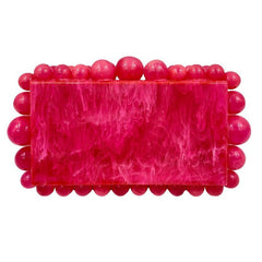 Beaded Acrylic Hard Clutch Bag - Kelly Obi New York