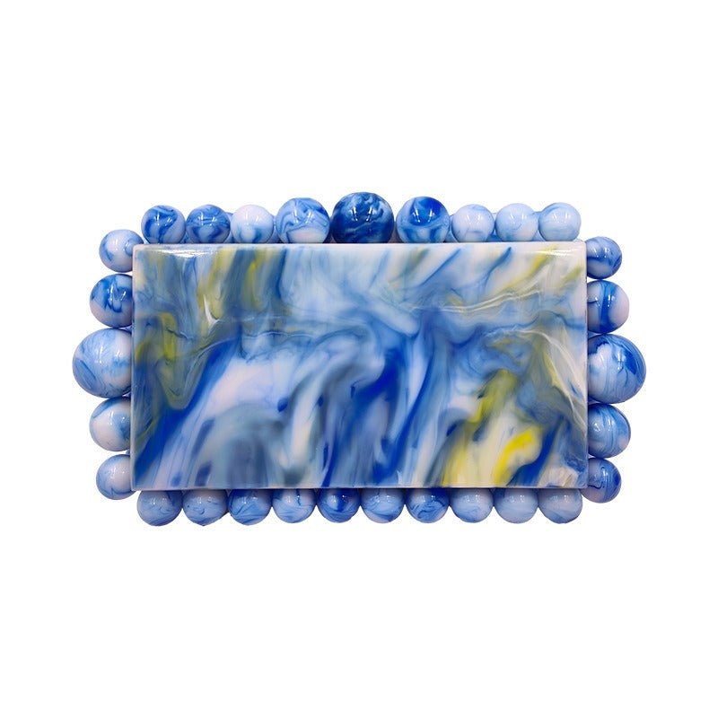 Beaded Acrylic Hard Clutch Bag - Kelly Obi New York